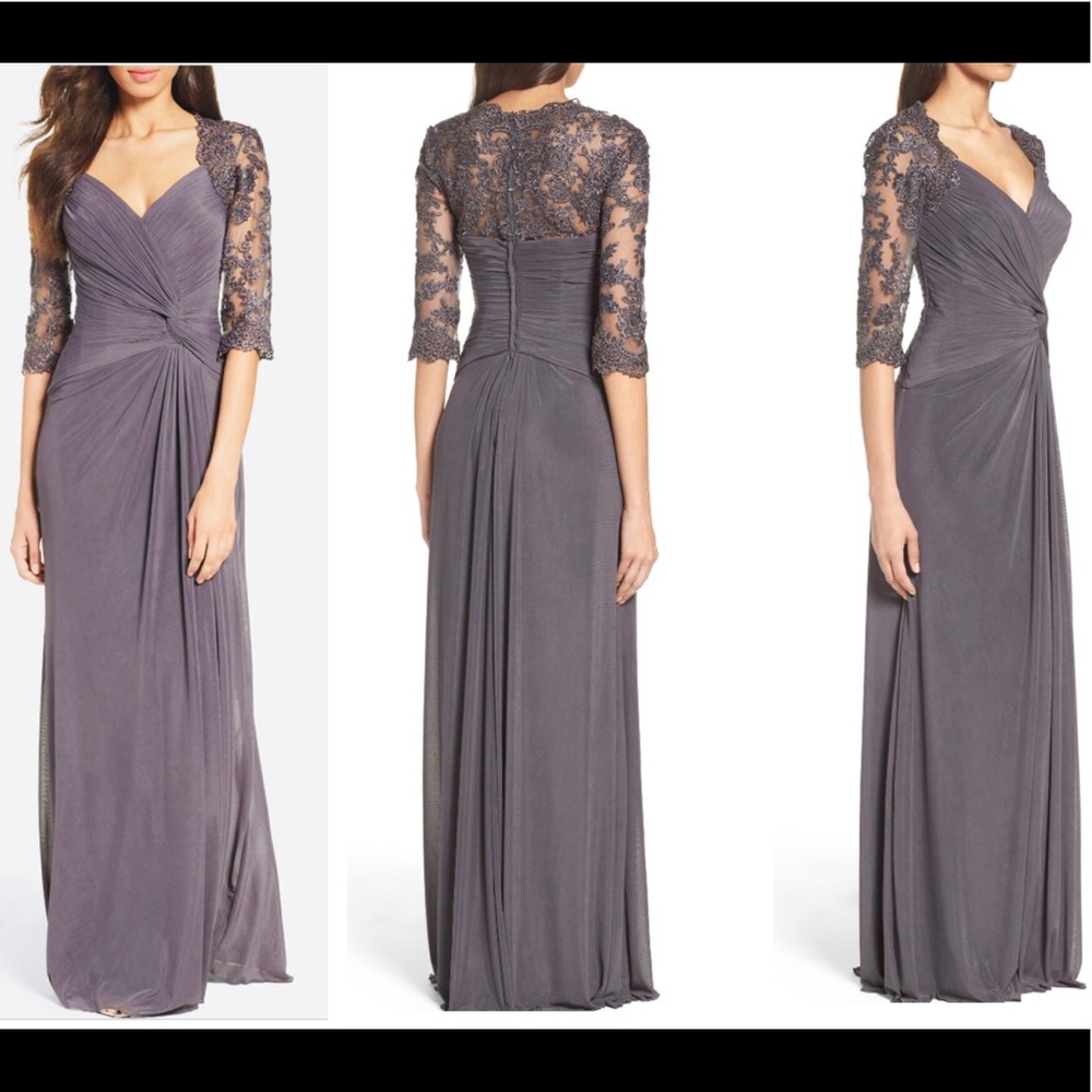 La Femme Mother of the Bride Dress (Formal Gown Ruched Twist Column)